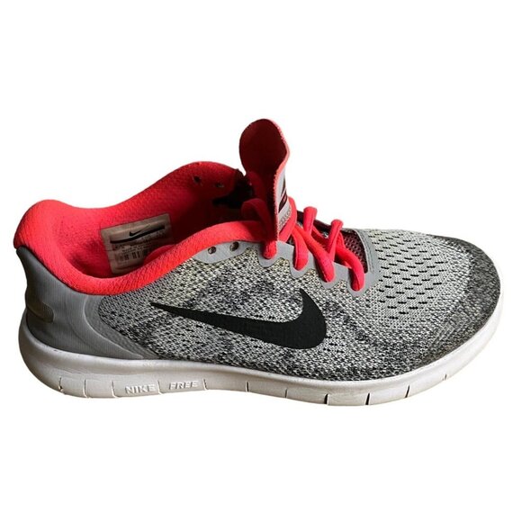 Nike Shoes - Nike Free Run 2017 Youth Girls' Wolf Grey Pink Running Shoes